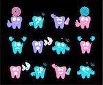 Happy smile, medical teeth care concept, vector emotions