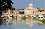 view of panorama Vatican City from Ponte Umberto I in Rome, Italy