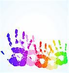 the vector hand print abstract color background eps 10