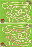 Easy hedgehog maze for kids with solution