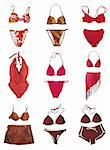 Nine pieces of womens swimsuit