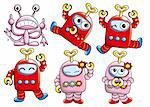 Cute cartoon design elements set - robot