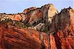 Green TreesRed White Canyon Walls Temple of Sinawava Zion Canyon National Park Utah Southwest