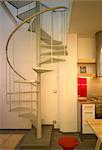 Lloret de Mar, Girona. Ground floor interior. Spiral staircase. Architects: Anne Bugugnani