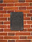 Plaque commerating Sir Edwin Lutyens Architect, at the office for the daneshill brickworks, Basingstoke, Hampshire.