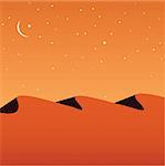 vector illustration of a sand desert