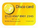 credit card disco yellow, vector art illustration; more credit cards in my gallery