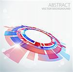 Abstract background with 3D red and blue object and place for your text