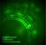 Abstract dark green technical background with place for your text