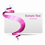 illustration of card wrapped with ribbon on isolated background