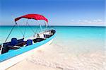 boat tropical beach Caribbean turquoise sea water