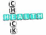 3D Check Health Crossword on white background