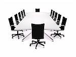 3D rendering of a boardroom conference table