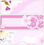 Spring flower banner with sakura. vector illustration