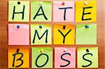 Hate my boss words made by post it