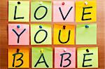 Love you babe made by post it