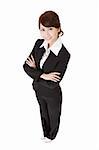 Confident Asian office lady of business, full length portrait isolated on white background.