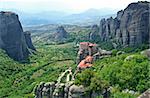 Greece. Meteora. Monasteries in the mountain in spring