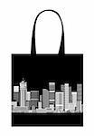 Cityscape, shopping bag design, urban art