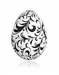 Easter egg white with floral ornament for your design