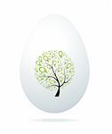 Easter egg white with art tree for your design