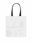 Shopping bag isolated with grunge pattern for your design