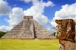 Chichen Itza Tzompantli the Wall of Skulls and Kukulkan pyramid