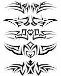 Patterns of tribal tattoo for design use. Vector illustration.