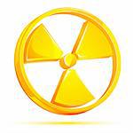 illustration of glossy nuclear sign on white background