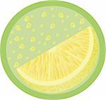 Vector Illustration: Fruit Arrangement with a slice of lemon