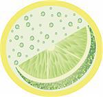 Vector Illustration: Fruit Arrangement with a slice of lime