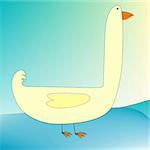 drawing of a goose, vector art illustration, for more birds or animals, please see my gallery.