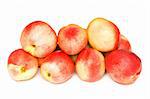 Many nectarines isolated on the white background