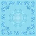 Abstract blue vector background with a symbolical flower pattern