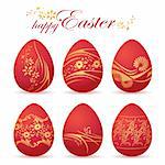 Vector illustration - Elegant Red Eggs for Easter holiday