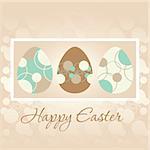 Vector illustration - Easter greeting card with Easter eggs