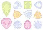 set of  gem stones, vector illustration