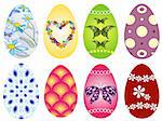 Collection colorful Easter`s eggs isolated on white background (vector)