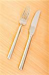 Table utensils on the wooden table