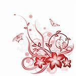 A detailed beautiful floral background design with butterflies.