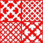 vector set of seamless maple leaf patterns
