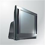 vector illustration of a ultra slim plasma tv set