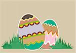 Illustration of easter eggs with patterns