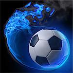 magic soccer ball in the blue flame.