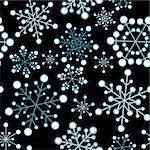 Winter - dark  christmas seamless pattern / texture with snowflakes