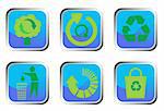Recycle button set, vector illustration
