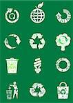 Recycle icon set, vector illustration