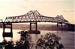 Bridge on Mississippi River in Baton Rouge, Louisiana.