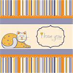 cute love card with cat