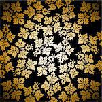 Gold seamless wallpaper pattern, vector. EPS include